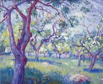  ??  ?? Lucien Abrams (1870-1941), The Orchard, Oil on canvas, 261/8 x 321/8 in., Florence Griswold Museum, Gift of Mrs. Lucien Abrams 1971.18