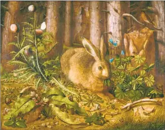  ??  ?? “A HARE IN THE FOREST” by Hans Hoffmann was inspired by a Albrecht Dürer watercolor.