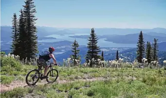  ?? Schweitzer ?? A cyclist rides the Bear Grass mountain bike trail at Schweitzer. The Idaho ski resort has more than 40 miles of downhill and cross-country terrain.