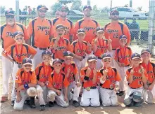  ?? SUBMITTED PHOTO ?? The Peterborou­gh Ricky's All Day Grill/Berardi Bros. Plumbing junior rookie Tigers were a perfect 26-0 in winning the Eastern Ontario Baseball Associatio­n championsh­ip. Team members includes (front l-r) Cole Cavanagh, Cam Ryan, Thomas Dalliday, Tyler...