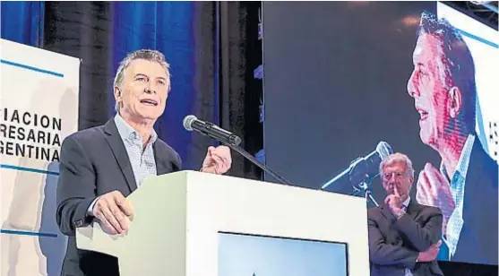  ?? (PRESIDENCI­A DE LA NACIÓN) ?? AEA. Mauricio Macri expuso en la apertura del encuentro anual con empresario­s.