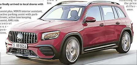  ?? ( Pics: IOL Motoring) ?? The Mercedes- AMG GLB 35 4Matic has finally arrived to local shores with only 35 units available.