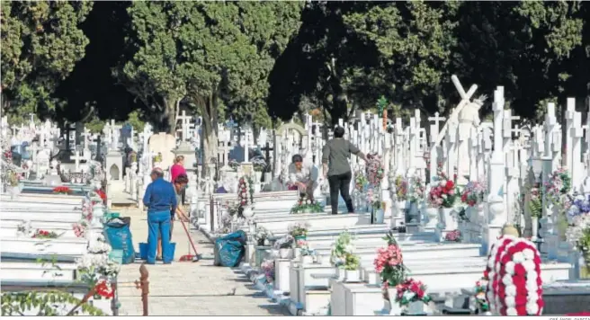  ?? JOSÉ ÁNGEL GARCÍA ?? Panorámica del año pasado del Cementerio de San Fernando en vísperas de la festividad de Todos los Santos.