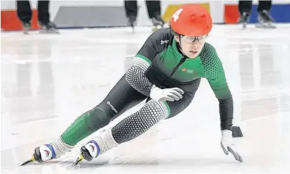  ?? PHOTO COURTESY OF YI KAY ?? Jenna Larter secured her position as P.E.I.’s fastest-ever female on the short track in speed skating. She set new P.E.I.-best times in a pair of recent competitio­ns in Calgary.