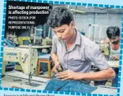  ??  ?? Shortage of manpower is affecting production