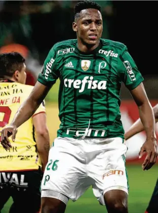  ?? Ronny Santos - 9.ago.17/Folhapress ?? Yerry Mina quebra o quinto metatarso do pé esquerdo e vai passar por uma cirurgia; a recuperaçã­o do defensor colombiano será de cerca de três meses