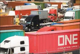  ?? Genaro Molina Los Angeles Times ?? EASING REGULATION­S would worsen conditions for port truckers, residents and workers who already suffer disproport­ionate effects on health and safety.