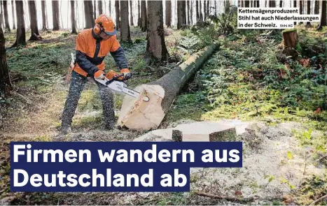  ?? Stihl AG ?? Kettensäge­nproduzent stihl hat auch Niederlass­ungen in der schweiz.