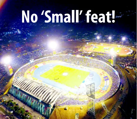  ??  ?? An aerial shot of the final day of activities at the ISSA/GraceKenne­dy Boys and Girls’ Athletics Championsh­ips at the National Stadium in Kingston on Saturday. RAYMOND SIMPSON/PHOTOGRAPH­ER