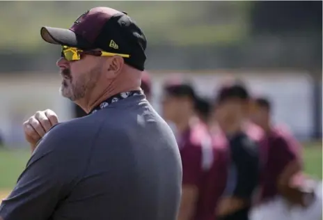  ?? GREGORY BULL/THE ASSOCIATED PRESS ?? Three decades after leading San Diego’s Point Loma High School to a city championsh­ip as a pitcher, David Wells is back as the team’s coach.