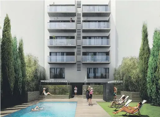  ?? STONEWEG SPAIN ?? Proyecto de un edificio de diez viviendas de obra nueva con zona comunitari­a en el barcelonés barrio de Les Corts