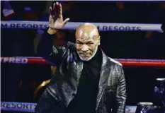  ?? EPA ?? Mike Tyson teilt ausserhalb des Rings bereits wieder aus.