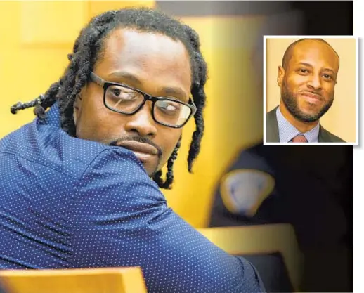  ?? JESSE WARD ?? Kenny Bazile was convicted of manslaught­er Thursday in the Brooklyn gun battle that killed attorney Carey Gabay (inset).