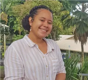  ?? Photo: Jone Salusalu ?? Racheal Saglaire outside the University of the South Pacific in Suva on June 29, 2022.