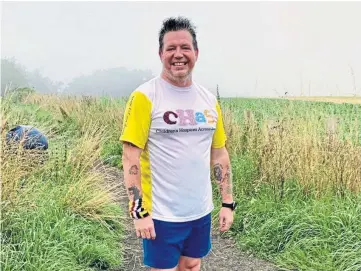  ??  ?? ON HIS MARKS: Charity fundraiser Windy Wilson during training for the tough challenge.