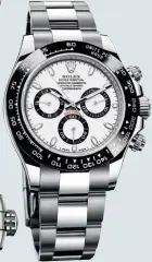  ??  ?? DAYTONA DAZE Rolex has finally refreshed the steel Oyster Perpetual Cosmograph Daytona after more than a decade. The biggest change for the 2016 Cosmograph Daytona is its black Cerachrom bezel. The size remains 40mm and the movement Calibre 4130.