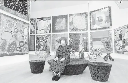  ?? COURTESY ART GALLERY OF ONTARIO ?? Yayoi Kusama has said her art originates from hallucinat­ions only she can see.