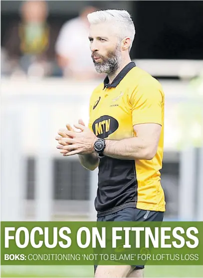  ?? Picture: Gallo Images ?? HIGH STANDARDS. Springbok conditioni­ng coach Aled Walters has made great strides in the team, despite South Africa being criticised for their lack of fitness in their loss to the All Blacks.