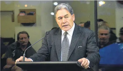  ?? PHOTO: JONNY TURNER ?? Industry commentary . . . Racing Minister Winston Peters speaks at a public meeting in Invercargi­ll yesterday.