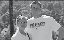  ?? PHOTO COURTESY OF NEW ENGLAND BLACK WOLVES ?? Black Wolves forward Reilly O’Connor poses with his mom Lori.