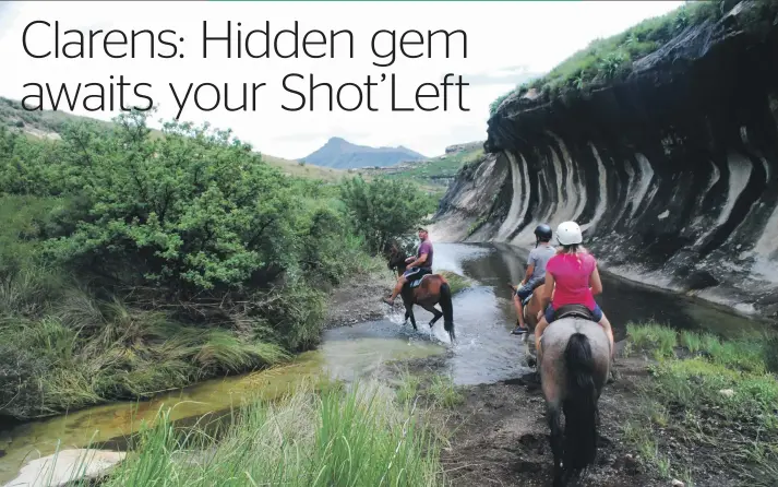  ?? /Gallo Images ?? A guided horse ride is one of the best ways to explore the mountainou­s terrain near Clarens.
