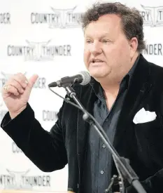  ?? TROY FLEECE ?? Troy Vollhoffer, CEO of Country Thunder, announces more of the lineup for Country Thunder Saskatchew­an.