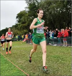  ??  ?? Úna Britton of Ireland competing in the SeniorWome­n’s event during the European Cross Country Championsh­ips 2019 at Bela Vista Park in Lisbon, Portugal.