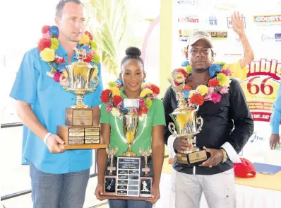  ??  ?? From left: 2018 National Champion Farmer Martin Ziscofvics, National Woman Champion Farmer Diandra Rowe, and Young Champion Farmer Nicholas Anderson.