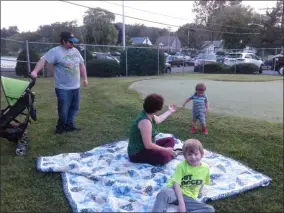  ?? MELISSA SCHUMAN - MEDIANEWS GROUP ?? The Gauvin family enjoying the concert. From left to right: husband Rich, wife Amanda, and their sons William, 1, and Leo, 6.