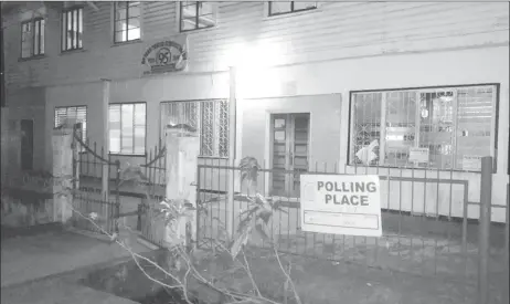  ??  ?? A polling place at the headquarte­rs of the Guyana Public Service Union on Shiv Chanderpau­l Drive.