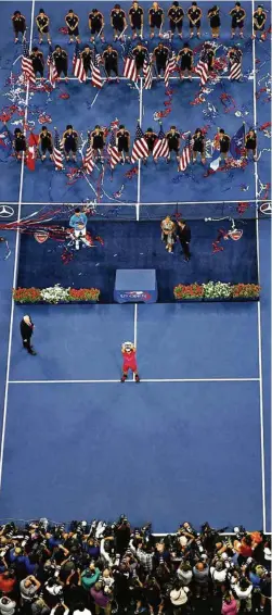  ?? (USA TODAY/REUTERS) ?? Wawrinka à l’heure du sacre. Le Vaudois entre au panthéon du tennis.