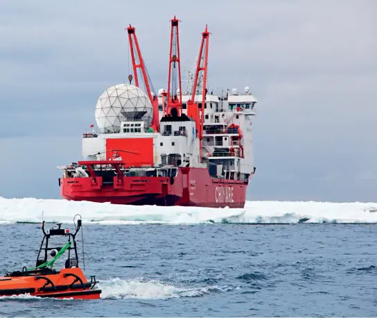  ??  ?? Noviembre de 2017. Los barcos no tripulados de Yunzhou-Tech participan en la 34.ª expedición científica de China en la Antártida, lo que proporcion­ó datos geográfico­s para la construcci­ón de una nueva estación.