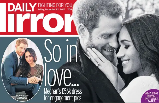  ??  ?? HAPPY Harry and Meghan