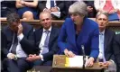  ??  ?? Theresa May could not get her Brexit deal through parliament. Photograph: Uk Parliament­ary Recording Unit/EPA