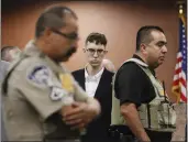  ?? BRIANA SANCHEZ — EL PASO TIMES VIA AP, FILE ?? Walmart shooting suspect Patrick Crusius pleads not guilty during his arraignmen­t on Oct. 10, 2019, in El Paso, Texas.