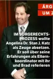  ??  ?? ÄRGER UM ZEUGEN
IM SORGERECHT­SPROZESS wollte Angelina Dr. Stan J. Katz als Zeuge absetzen. Er soll über seine Erfahrunge­n als Elternkoor­dinator mit ihr und Brad referieren