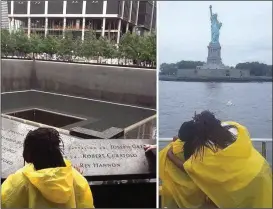  ??  ?? Among the places MaKyla and her parents visited in New York were the 9-11 Memorial and the Statue of Liberty. (Photo courtesy of Monica Boggus)