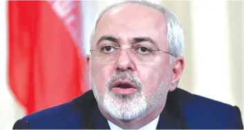  ??  ?? Iran’s Foreign Minister Mohammad Javad Zarif