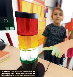  ?? (Photo Jean-françois Ottonello) ?? Les enfants sont vigilants à la qualité de l’air comme ici à l’école Marcel-pagnol de Cannes-la Bocca.