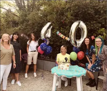  ??  ?? Sharon Carley from Árd Carmen celebrated her 40th birthday on May 17 with some socially distant drinks.