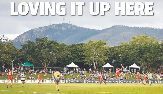  ?? ‘ FANTASTIC’: The scene at Riverway Stadium during Sunday’s pre- season clash between Gold Coast and Geelong. ??