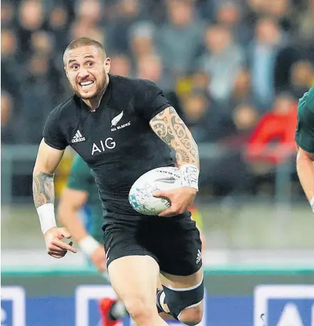  ??  ?? TJ Perenara makes a break for the All Blacks during last night’s loss.