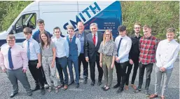  ??  ?? Former prime minister Gordon Brown visits an academy run by CR Smith. Picture: Rebecca Lee Photograph­y.