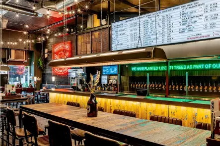  ??  ?? Brewdog’s new bar in Bath has 28 taps of craft beer with a takeaway service available