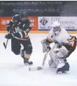  ?? [FAISAL ALI / THE OBSERVER] ?? Elmira netminder Tyler Mazzocato in action. Sunday.