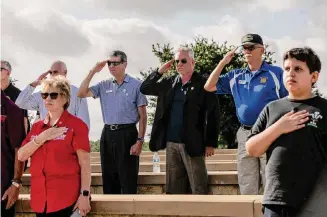  ?? Josie Norris/Staff file photo ?? Deceased homeless veterans are honored in July at Fort Sam Houston. U.S. Rep. Dan Crenshaw’s measure to study psychedeli­cs to treat PTSD passed Thursday.