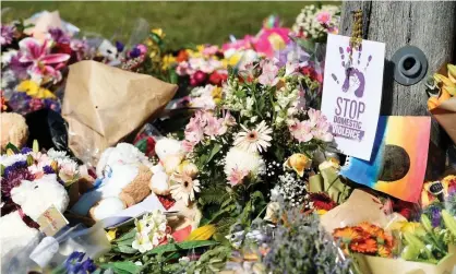  ?? Photograph: Albert Perez/EPA ?? Flowers and other items at the scene where Hannah Clarke and her three children were killed inBrisbane.