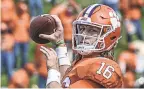  ?? KEN RUINARD/ THE GREENVILLE NEWS ?? In 32 games at Clemson, Trevor Lawrence has thrown for 7,464 yards and 70 TDs.