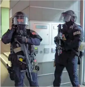  ?? Photo / AP ?? Police at the scene of the shootings in Austria’s capital, Vienna. The gunmen were described as “well-equipped and well-prepared”.