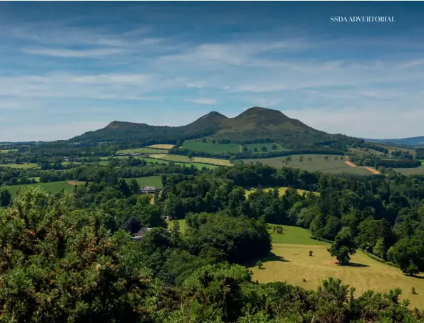  ??  ?? Above: View of the Eildon Hills from Scott’s View.